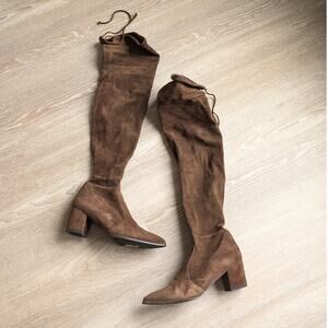 STUART WEITZMAN｜BOOTS (LOWLAND 25 (S2167)) Lowland | Black Suede Over-the-Knee Boots | Stuart Weitzman